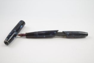 Vintage CONWAY STEWART 15 Navy FOUNTAIN PEN (DAMAGED) 14ct Gold Nib WRITING Dip Tested & WRITING