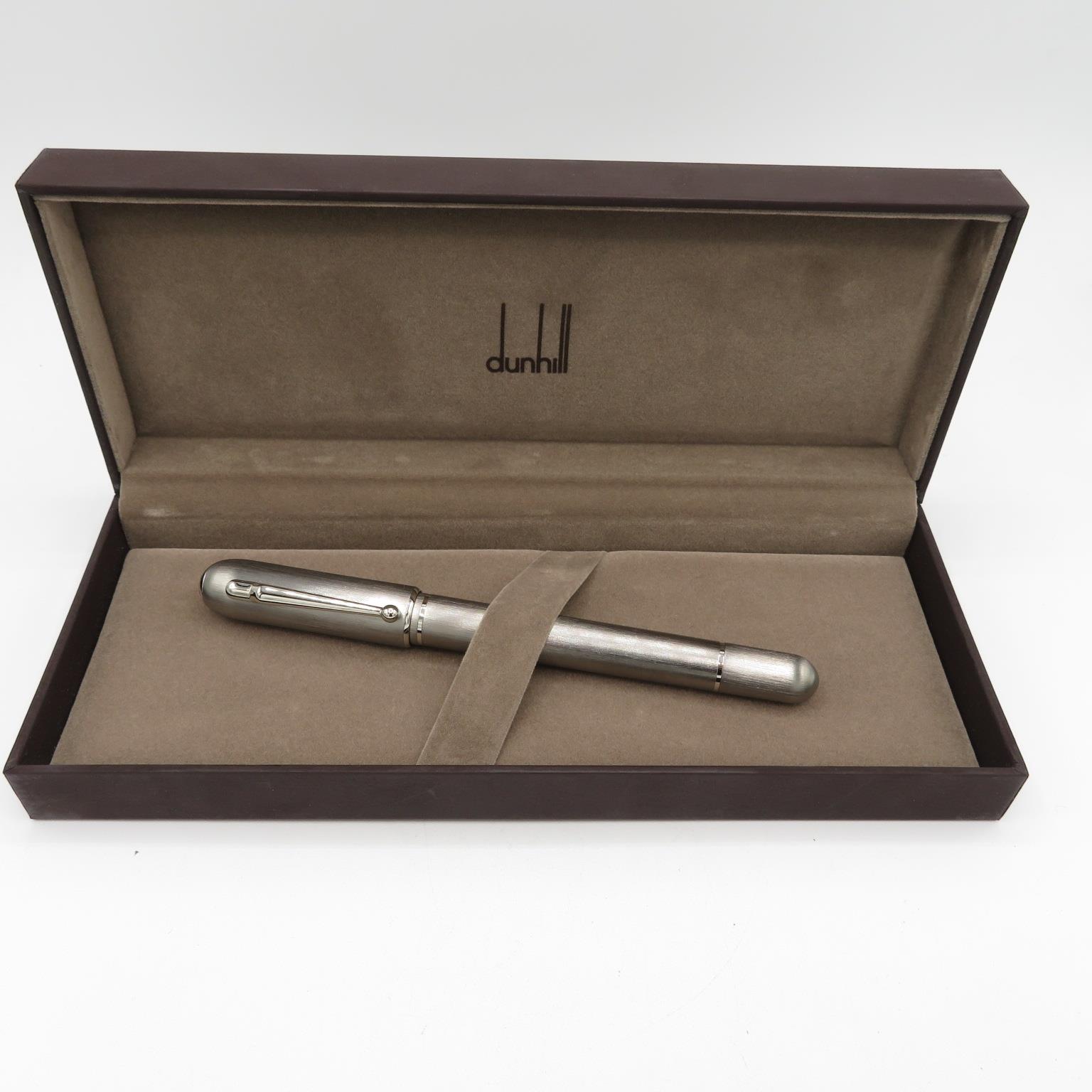 Dunhill Boxed AD2000 Fountain Pen with 18ct white gold nib in as new condition with all paperwork // - Image 8 of 11