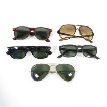 5x Pairs Ray Ban Sunglasses 3x etched RB and 2x etched BL //