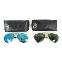 2x Pairs Ray Ban Sunglasses Blue Lens etched RB //