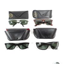 4x Pairs Ray Ban Sunglasses 2x etched BL and 1x etched RB //