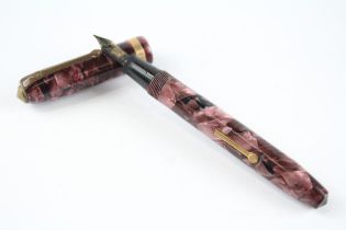 Vintage CONWAY STEWART 54 Burgundy FOUNTAIN PEN w/ 14ct Nib WRITING // Dip Tested & WRITING In