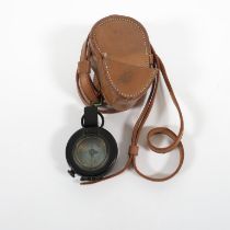 MKIII Military Compass with Mother of Pearl dial and leather carrying pouch //