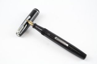 Vintage WATERMAN Ideal B black Fountain Pen w/ 14ct Gold Nib WRITING // Dip Tested & WRITING In