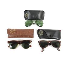 3x Pairs Ray Ban Sunglasses some etched BL and some etched RB - Wayfarers are very early