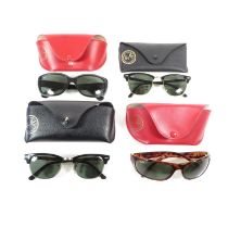 4x Pairs Ray Ban Sunglasses all etched RB on lens //