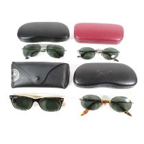 4x Pairs Ray Ban Sunglasses 2x etched BL on lens and 2x etched RB on lens //