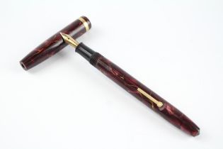 Vintage CONWAY STEWART 12 Burgundy FOUNTAIN PEN w/ 14ct Nib WRITING // Dip Tested & WRITING In