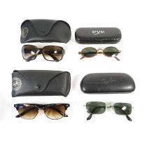 4X Pairs Ray Ban Sunglasses 3x etched RB and 1x etched BL //