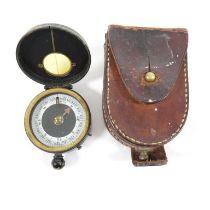 Early Military Compass with leather carrying pouch //