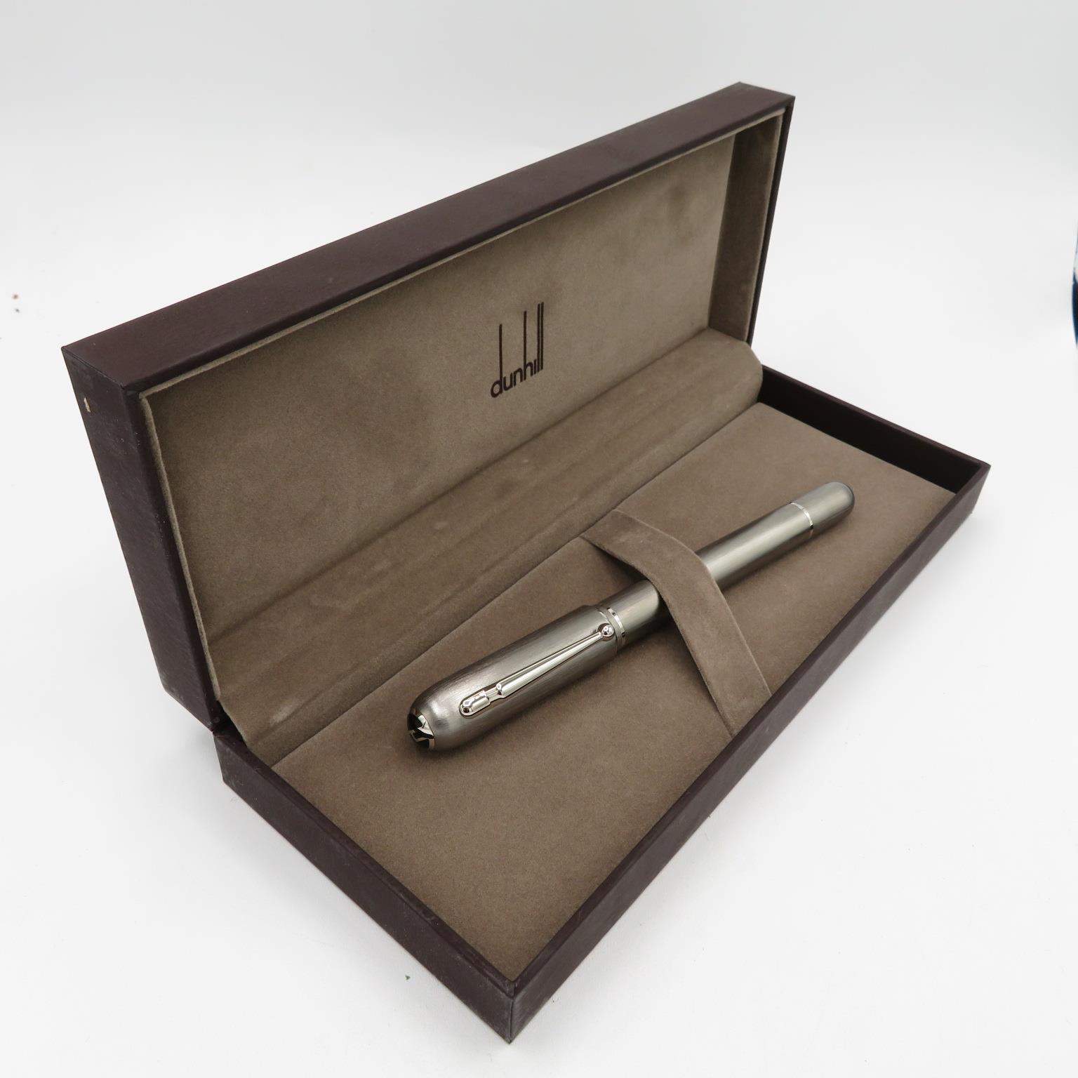 Dunhill Boxed AD2000 Fountain Pen with 18ct white gold nib in as new condition with all paperwork // - Image 9 of 11