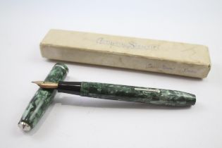 Vintage CONWAY STEWART 75 Green FOUNTAIN PEN w/ 14ct Nib WRITING Boxed // Dip Tested & WRITING In