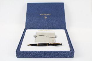 WATERMNA Carene Black Lacquer FOUNTAIN PEN w/ 18ct Gold Nib WRITING Original Box // Dip Tested &