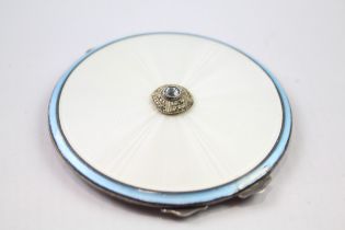 Vintage Hallmarked 1937 Birmingham Sterling Silver Ladies Vanity Compact (84g) // w/ Guilloche