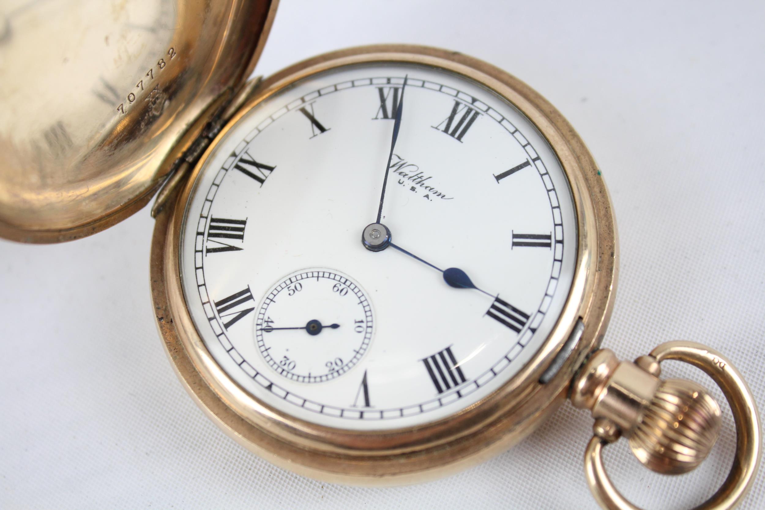 WALTHAM Gents Vintage Rolled Gold Full Hunter POCKET WATCH Hand-wind WORKING // WALTHAM Gents - Image 2 of 4