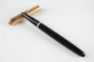 Vintage PARKER 51 Black Fountain Pen w/ Rolled Gold Cap WRITING // Dip Tested & WRITING In vintage
