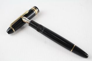 MONTBLANC Meisterstuck No.146 Black Fountain Pen w/ 14ct White Gold Nib // Dip Tested & WRITING