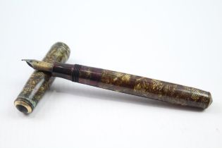 Vintage PARKER Duofold Brown Fountain Pen w/ 14ct Gold Nib WRITING // Dip Tested & WRITING In