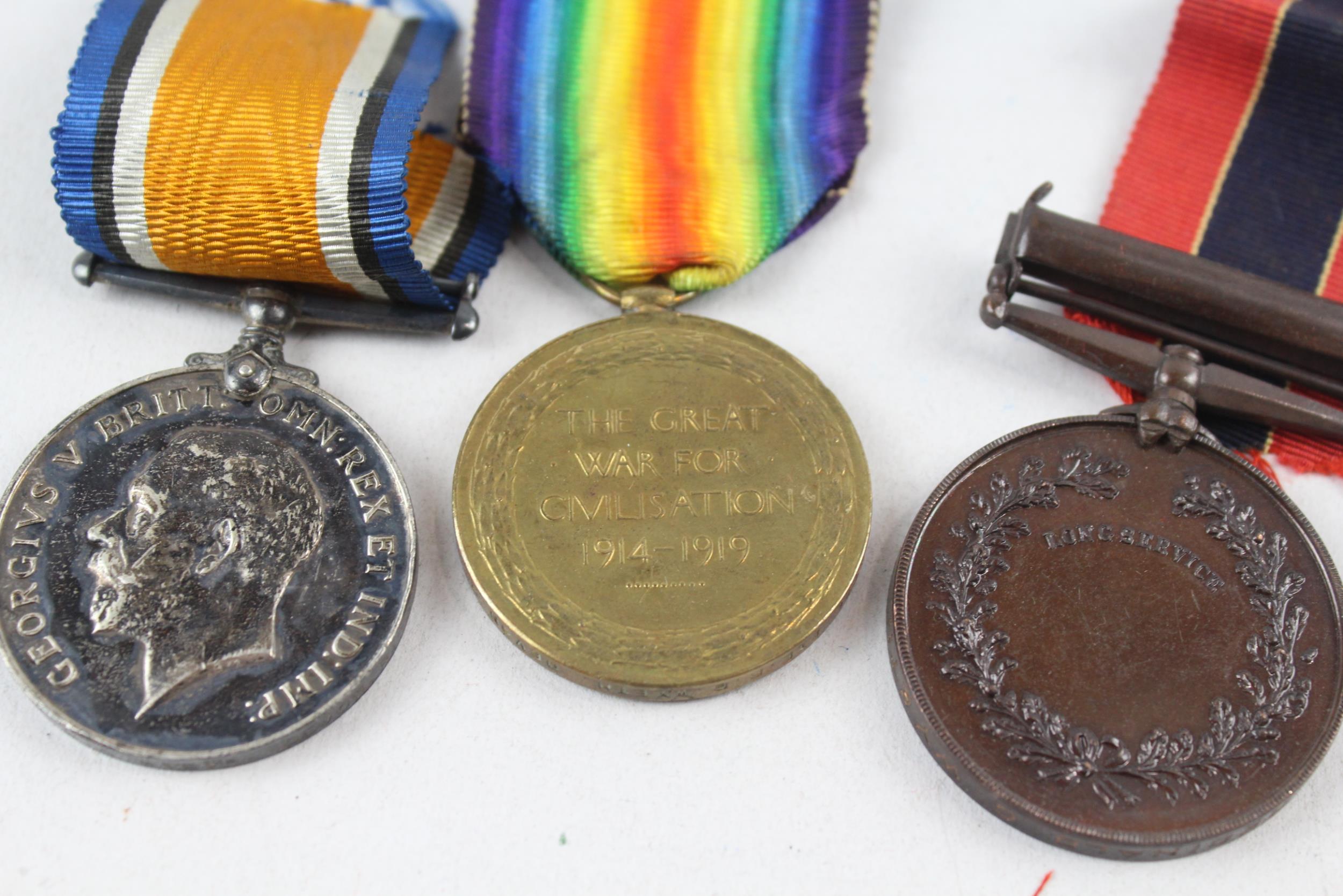 WW1 Medal Pair & Fire Brigade Long Service Medal. Pair Named. 57006 Pte. R.G. // WW1 Medal Pair & - Image 3 of 4