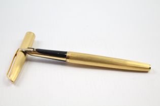 Vintage WATERMAN C/F Gold Plated Fountain Pen w/ 18ct Gold Nib WRITING // Dip Tested & WRITING In
