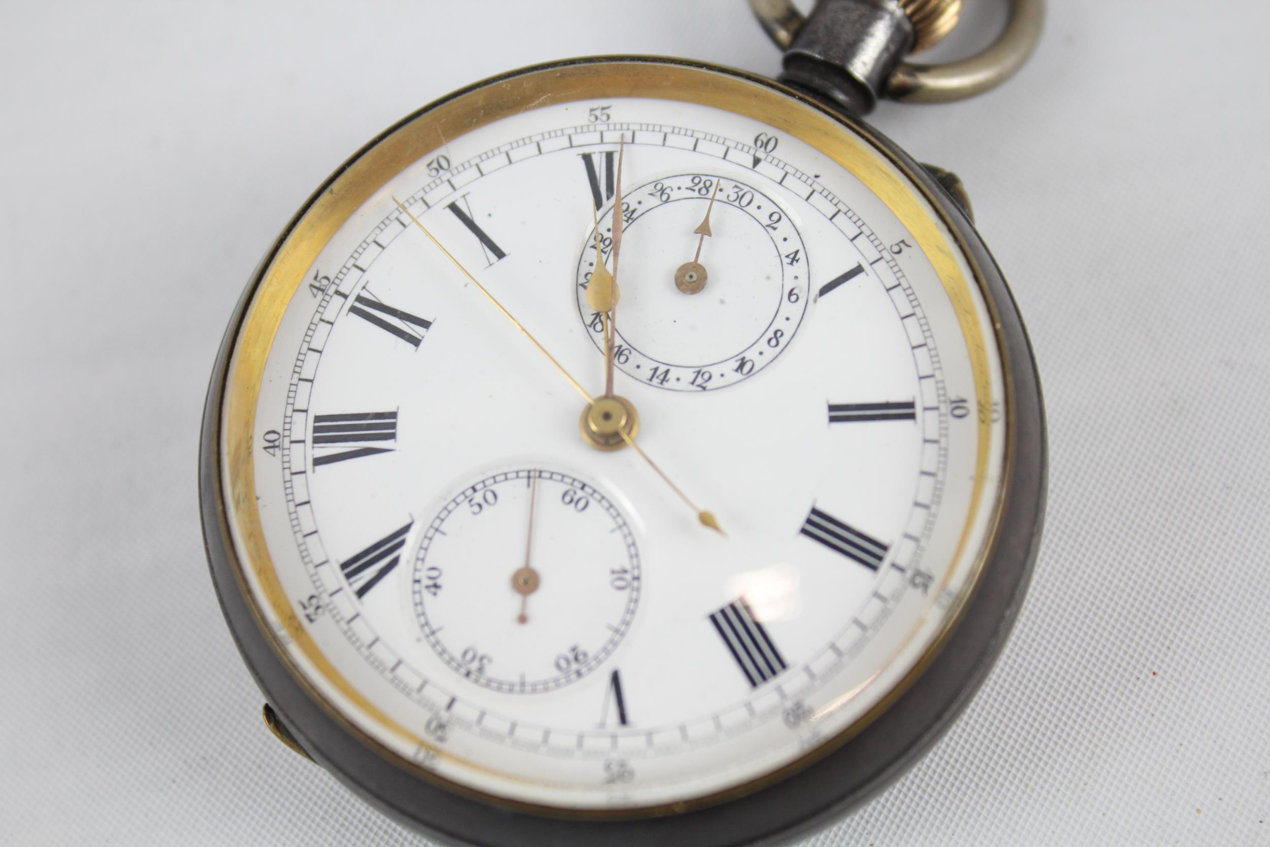 Gents Vintage Up Down Chronograph POCKET WATCH Hand-wind WORKING // Gents Vintage Up Down - Image 2 of 4