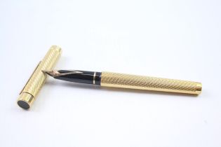Vintage SHEAFFER Targa Gold Plated Fountain Pen w/ 14ct Gold Nib WRITING // Dip Tested & WRITING