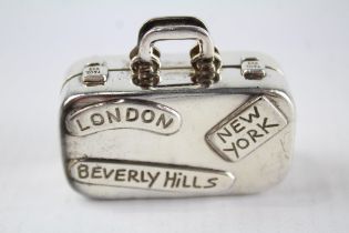 TIFFANY & CO. Stamped .925 Sterling Silver Novelty Suitcase Pill Box (38g) // Diameter - 4.6cm In