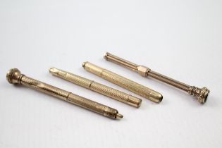 4 x Antique Rolled Gold & Gold Plated Propelling Pencils Inc Wax Seals Etc (38g) // UNTESTED In