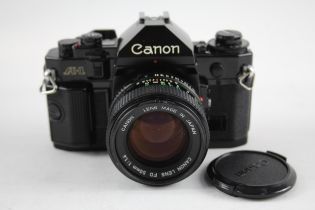 Canon A-1 SLR FILM CAMERA All Black Model w/ Canon FD 50mm F/1.4 Lens WORKING // Canon A-1 SLR