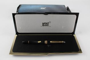 MONTBLANC Meisterstuck Black Fountain Pen w/ 14ct White Gold Nib WRITING Boxed // Dip Tested &