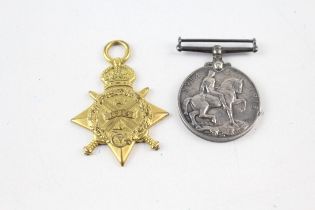 2 x WW.1 Medals Inc. Mons Star & War. Named. 8668 Pte. R. Robertson Royal Scots // 2 x WW.1 Medals