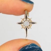 9ct gold Stanhope antique moon stone start pendant (0.8g)