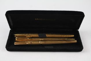 Vintage WATERMAN C/F Gold Plated Fountain Pen w/ 18ct Nib, Rollerball, Pencil // w/ 18ct Nib,