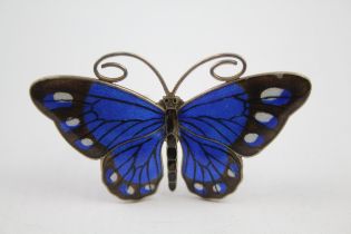 Marius Hammer sterling silver enamel butterfly brooch (15g)