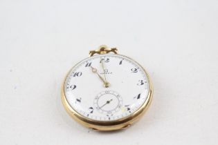 OMEGA 14K Gold Slimline Cased Vintage POCKET WATCH Hand-wind WORKING // OMEGA 14K Gold Slimline