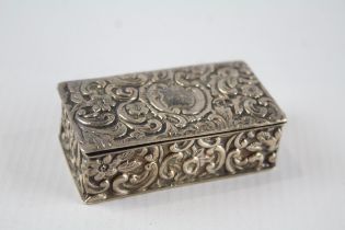 Antique Victorian 1898 Birmingham Sterling Silver Snuff / Trinket Box (29g) // Maker - Henry