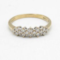 9ct gold diamond cluster half eternity ring (1.5g) Size N