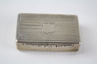 Antique Victorian Hallmarked 1838 Birmingham Sterling Silver Snuff Box (43g) // w/ Blank Cartouche