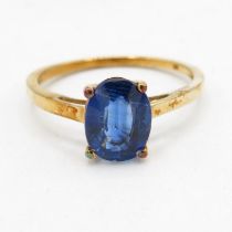 9ct gold kyanite solitaire ring (2.2g) Size S