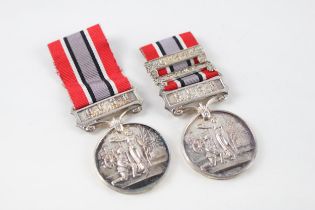 Hallmarked Silver Fire Service Long Service Medals x 2 // Hallmarked Silver Fire Service Long