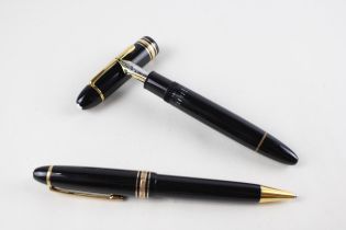 Montblanc No.149 Black Fountain Pen w/ 18ct Gold Nib, Black Ballpoint Etc // Fountain Pen Has Been