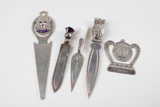 5 x Antique / Vintage .925 Sterling Silver Bookmarks / Letter Openers (39g) // Inc Mother of