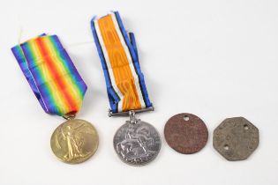 WW1 Medal Pair with I.D Tags & Original Ribbons // WW1 Medal Pair with I.D Tags & Original Ribbons