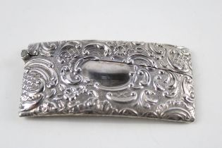 Antique Victorian 1901 Birmingham Sterling Silver Ornate Calling Card Case (33g) // w/ Vacant