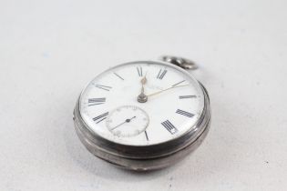 .925 SILVER Cased Gents Antique Fusee POCKET WATCH Key-wind WORKING // .925 SILVER Cased Gents