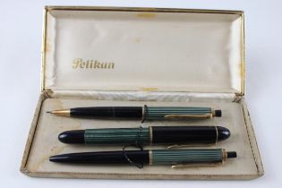 Vintage Pelikan 140 Green Fountain Pen w/ 14ct Gold Nib, Ballpoint, Pencil, Box // Ballpoint &