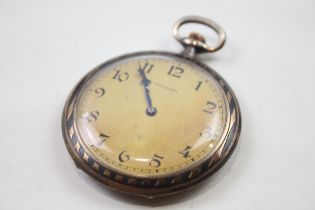 LONGINES .925 SILVER & Niello Gents Vintage POCKET WATCH Hand-wind WORKING // LONGINES .925 SILVER &