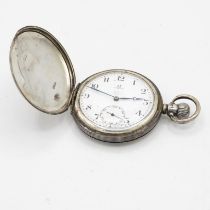 OMEGA .925 SILVER Cased Gents Vintage Full Hunter POCKET WATCH Hand-wind WORKING // OMEGA .925