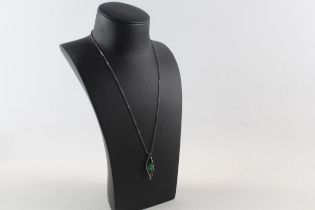 Silver gemstone necklace with anvil mark for Kupittaan Kulta (9g)