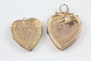 2 x 9ct gold back & front locket pendants (8.2g)